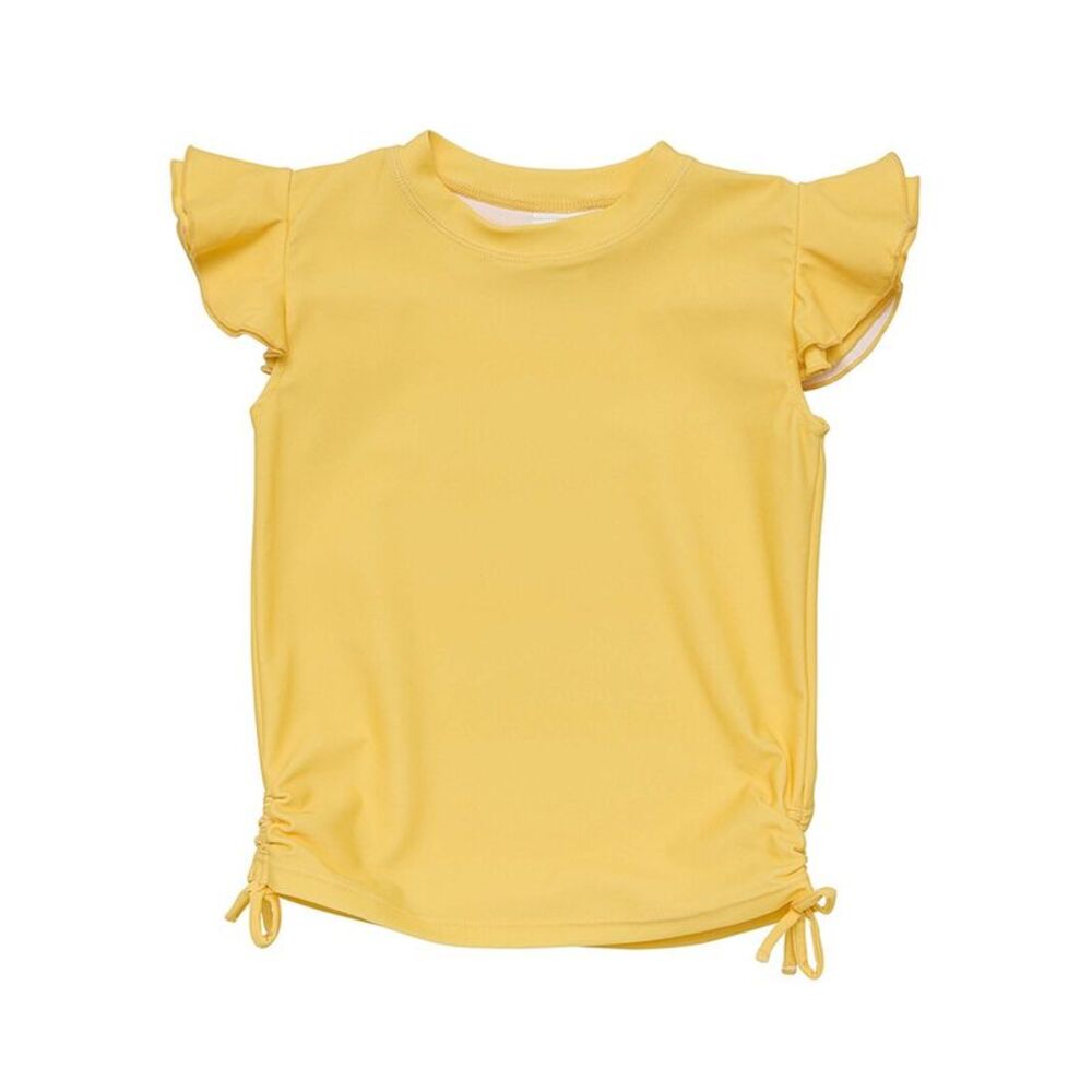 Snapper Rock Girls  Flutter Sleeve Rash Top, Yellow